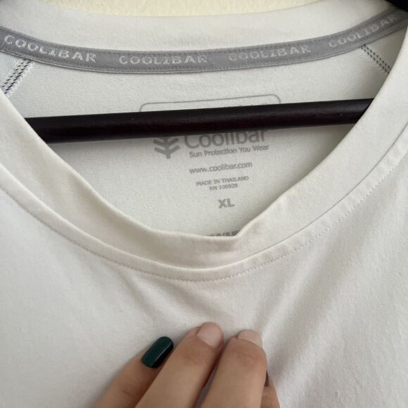 COOLIBAR Coolibar Men's Hightide Short Sleeve Swim Shirt UPF 50+, White- XL - Picture 6 of 10